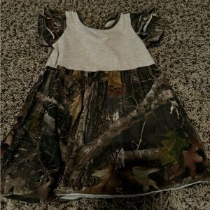 Bass Pro Camo Dress with ruffle sleeves 2t